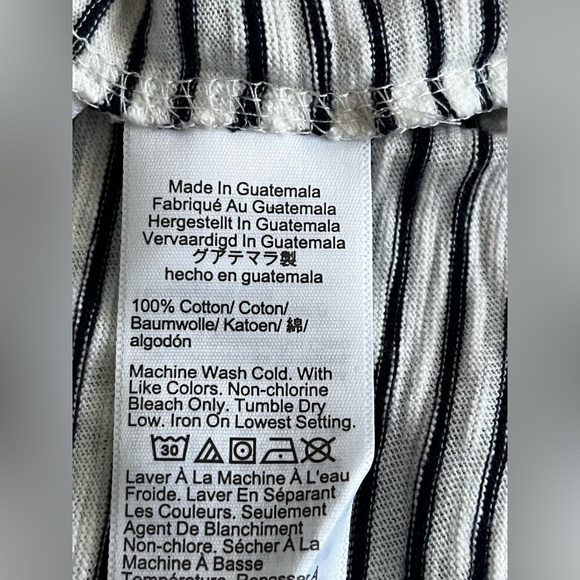 J Crew Women's Striped Tie Waist Mini Shirt Dress 100% Cotton Party Black White - Picture 5 of 6